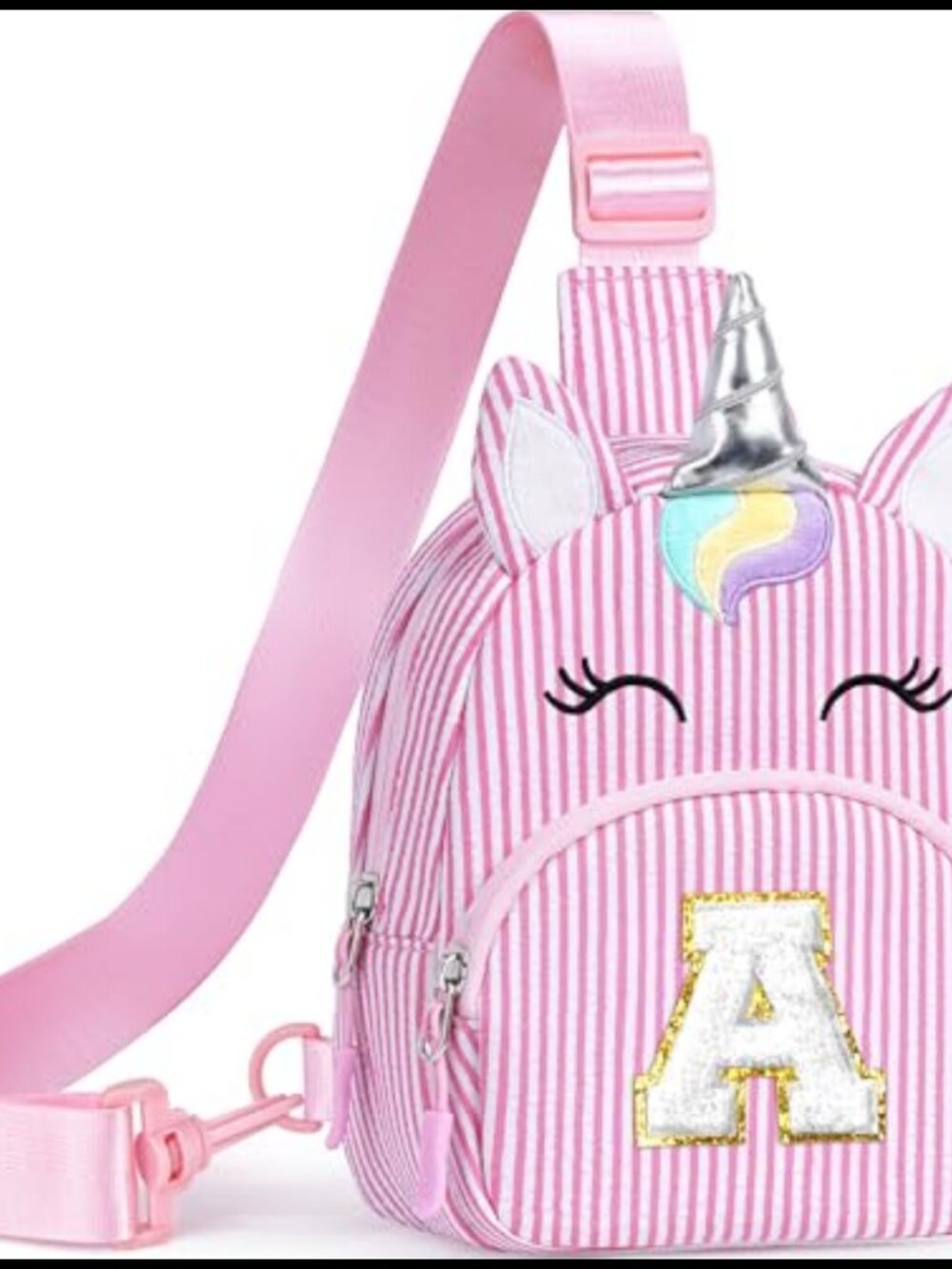 Girls Unicorn Initial Sling Bag Crossbody Fanny Pack Purse Gift